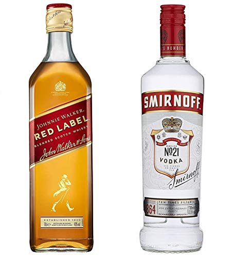 Smirnoff Red Label Vodka 70cl and Johnnie Walker Red Label Blended Scotch Whisky 70cl